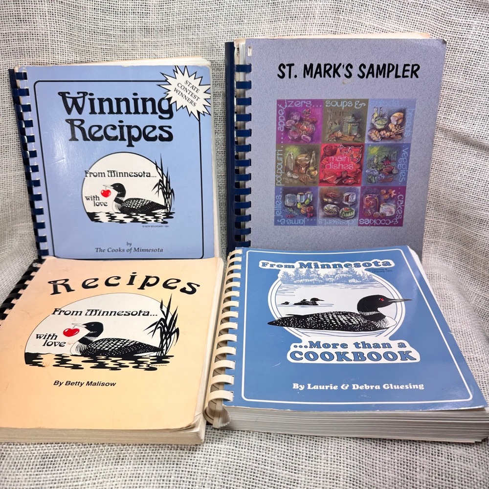 Vintage Minnesota Cookbook Lot of 4 Winning Recipes St Marks Sampler 1980s 1990s